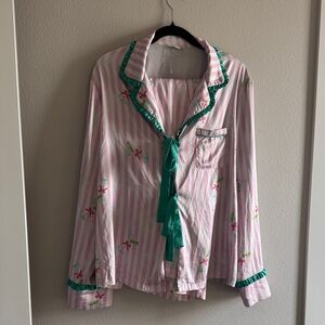 Pink and Green Striped Pajama Set